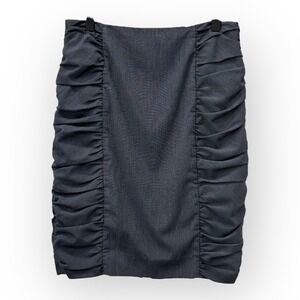 Anthropologie Cartonnier Ruched Pencil Skirt Women's Size 4 Gray‎ Career Office
